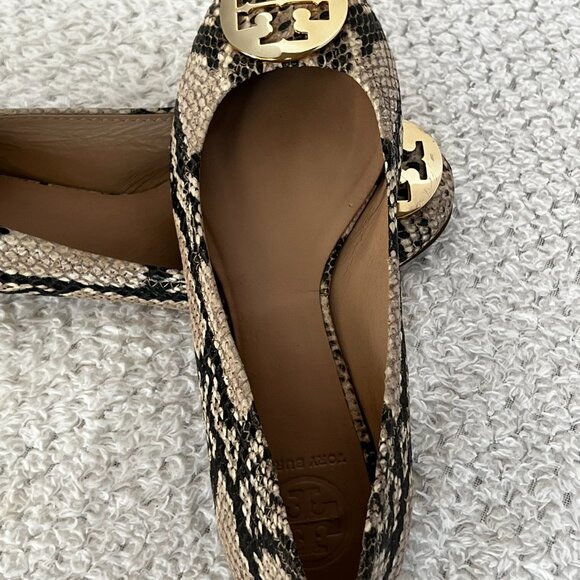 Tory Burch Python Snake Print Leather Reva Flats Womens Size 8 - Picture 5 of 7